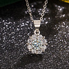 Brass Micro Pave Clear Cubic Zirconia Pendant Necklaces & Stud Earrings FS-WGDAB53-03-2