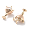 Brass Glass Charms KK-M102-32G-2