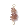 10Pcs 5 Styles Constellation Natural Citrine & Black Tourmaline & Aquamarine & Strawberry Quartz & Rose Quartz Copper Wire Wrapped Chip Beaded Connector Charms PALLOY-JF02905-01-3