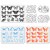 4Pcs Butterfly Carbon Steel Cutting Dies Stencils with PET Hollow Out Drawing Painting Stencils Sets & 1Pc PVC Plastic Stamps DIY-GL0004-149-8