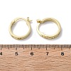 Brass Micro Pave Clear Cubic Zirconia Hoop Earrings EJEW-H125-18G-3