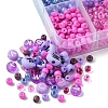 DIY Flat Round & Heart Acrylic & Glass Seed Beads Jewelry Making Findings Kits DIY-FS0006-43D-2