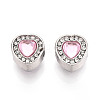 Rack Plating Alloy Rhinestone European Beads FIND-N011-06P-1
