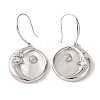 925 Sterling Silver Moon Dangle Earrings EJEW-C115-11P-1