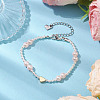 Shell Pearl & Glass Pearl Beaded Bracelets BJEW-JB10622-2
