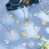 12Pcs 2 Colors 304 Stainless Steel Pendant Cabochon Settings STAS-BBC0007-39-3
