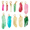 20Pcs Natural Dyed Quartz Pendants PALLOY-TAC0245-2