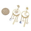 Brass Sun & Star Chandelier Earrings EJEW-TA00403-3