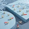 48Pcs Heart & Star & Moon & Geometry Alloy Stud Earring Findings PALLOY-PH0001-83LG-2