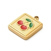 304 Stainless Steel Enamel Charms STAS-F331-01B-G-2