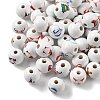 60Pcs 10 Styles Painted Natural Wood Round Beads WOOD-FS0002-46-2
