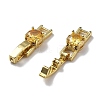 Rack Plating Brass Micro Pave Cubic Zirconia Fold Over Clasps KK-A234-016G-04-2