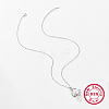 Rhodium Plated  925 Sterling Silver Pendant Necklaces for Women AX5136-8-1
