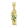 Rack Plating Brass Pave Cubic Zirconia Pendants KK-U029-05G-1