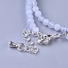 Natural Blue Lace Agate Beaded Necklaces NJEW-K114-B-A08-3