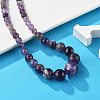 Natural Amethyst Graduated Beads Necklaces and Bracelets Jewelry Sets SJEW-L132-01-2