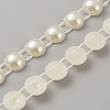 ABS Plastic Pearl Half Round Link Chains CHAC-WH20001-01B-1