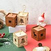 1 Set 6Pcs 2 Styles Christmas Square Splicing Wooden Ornament Mixed Colors ST-CJ0040-001-5