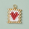 Beaded Rectangle with Heart Charms PALLOY-MZ00442-2