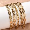 304 Stainless Steel Coffee Bean Chain Bracelets for Women BJEW-B169-02G-1