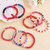 8Pcs 6 Style Synthetic Imperial Jasper & GLass Beaded Stretch Bracelets Set BJEW-SW00086-01-6