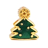 Christams Brass Enamel European Beads KK-F922-03B-G-1