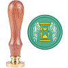 Brass Wax Seal Stamp with Handle AJEW-WH0184-0991-1