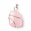 Natural Rose Quartz Pendants G-I220-D04-2