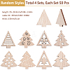 4Sets Wood Pendant Decorations WOOD-SC0001-90A-2