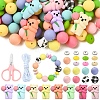 112Pcs 26 Styles Silicone Beads SIL-YW0002-37-1