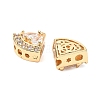 Brass Micro Pave Cubic Zirconia Beads KK-A259-10G-2