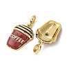 Brass Brown Enamel European Dangle Charms KK-A265-02G-2
