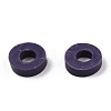 Flat Round Handmade Polymer Clay Bead Spacers CLAY-R067-4.0mm-04-5