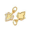 Brass Micro Pave Clear Cubic Zirconia Charms KK-F941-37B-G-2
