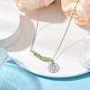 Natural Peridot Chip & Constellation Pendant Necklaces NJEW-JN05084-06-2