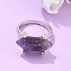 Natural Amethyst Finger Rings X-RJEW-P121-A02-4