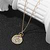 Brass Twelve Constellations Tarot Pendant Necklaces NJEW-Q006-01C-G-5