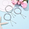 Adjustable Pearl and Brass Beaded Slider Bracelets BJEW-T022-15B-1