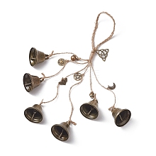 Halloween Iron & Alloy Protective Witch Bells for Doorknob Hanging Ornaments HJEW-JM01894