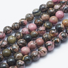 Natural Rhodonite Beads Strands G-K287-16-8mm