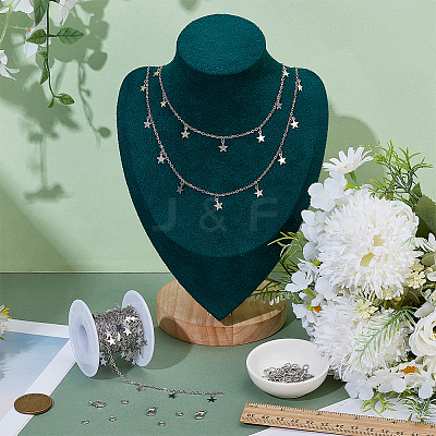 DIY Brass Cable Chains Necklaces Making Kits DIY-ME0001-93P-1