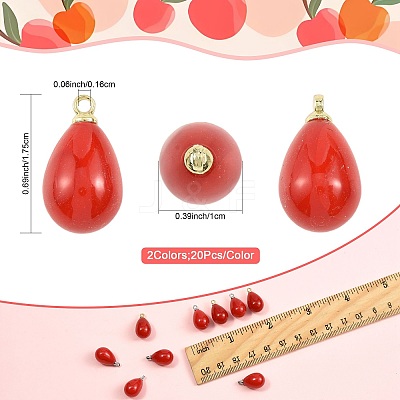 40Pcs 2 Colors ABS Plastic Pearl Pendants FIND-FS0005-19-1