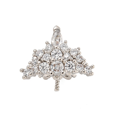 Rack Plating Brass Micro Pave Clear Cubic Zirconia Peg Bails KK-F876-24P-01-1