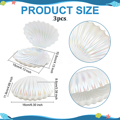 Pearlized Plastic Shell Shaped Jewelry Storage Boxes AJEW-WH0695-138B-02-1