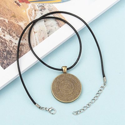 Waxed Cord Necklace Making with Iron Findings NJEW-R229-2.0mm-1