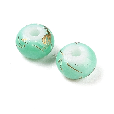 Opaque Spray Painted Glass Beads GLAA-G118-01I-1