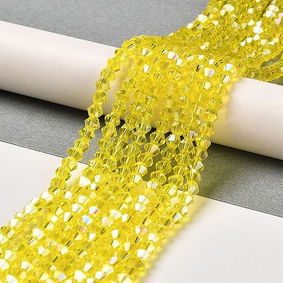 Transparent Electroplate Glass Beads Strands EGLA-A039-T2mm-B21-1