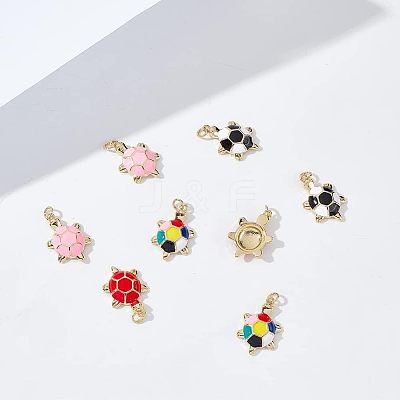 8Pcs 4 Colors Brass Enamel Pendants KK-NB0002-65-1