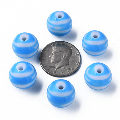 Opaque Striped Acrylic Beads MACR-S373-27B-09-1