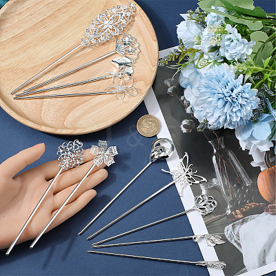 Brass/Iron /Alloy Hair Sticks OHAR-SC0001-09S-1